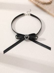 NAIZHU 1 chiếc vòng cổ choker kiểu Gothic hình bướm và trái tim bằng chất liệu PU, thích hợp để đeo hàng ngày, hẹn hò, dự tiệc. - màu đen - Xem 9