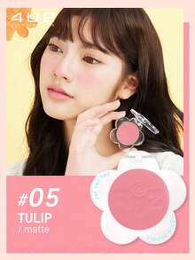 4U2 Shimmering Blush Powder, Smooth Texture, Lightweight And Skin-Friendly, Fine And Particle-Free, Waterproof And Sweat-Resistant, Long-Lasting, Natural Radiant Effect, Suitable For Outings, Parties, Dates, Celebrations, Concerts, Balls, Valentine's Day, Mother's Day, Best Gift. - 05 Tulip - View 3