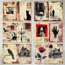 36 Blatt A5 (Europäische & Amerikanische Zeitungsmenschen Hintergrund) Scrapbooking Papier, geeignet für Bullet Journals, Collagen, Grußkarten, Scrapbooks und Basteleien - Rechteck - Übersicht 3