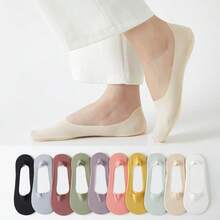 1/3/6/10/15/20 Pairs Women's Summer Ice Silk Invisible Socks, Candy Color Thin Non-Slip Daily High Heel Socks, Halloween Christmas Gift - Multicolor - View 3