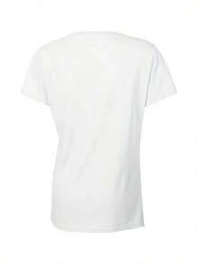 Camiseta Casual con Estampado de Frutas y Cuello Redondo, Camiseta Casual de Manga Corta para Primavera y Verano, Ropa de Mujer a la Moda - Blanco - Ver 2