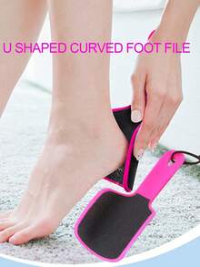 1pc Multifunction Home Foot File, Callus Remover U Shaped Curved Foot File Foot Callus Remover Double- Sided Foot Rasp Callus Remover For Grit Exfoliates Removes Dead Skin, 4 Colors - Multicolor - View 12
