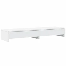 Soporte para monitor vidaXL con cajones, blanco, 100x27x15 cm, aglomerado. - Blanco - Ver 2