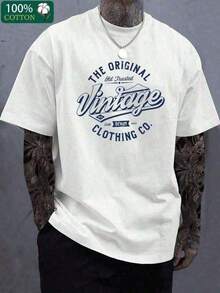 Camiseta de algodón de alto grosor impresa de gran tamaño, camiseta de manga corta para hombres, talla.Sudadera% algodón pesado KT3A - Blanco - Ver 7