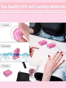 100pcs Nail Buffing Block Set, 100/180 Grit Mini Square Nail Buffers Sponge Double-Sided Nail Files, Portable, Suitable For Manicure And Acrylic Nail Repair - Multicolor - View 5