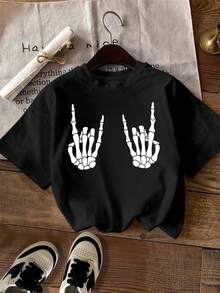 GiftGraphic Tees [Camiseta Gráfica Gris] Camiseta Gráfica de Mujer de Corte Amplio y Estilo Atrevido |   Gris claro, cuello redondo, manga corta, lavable a máquina, ajuste cómodo para todas las estaciones, estampado geométrico, corte relajado, top casual de estilo urbano, 100% algodón, suave. - Negro - Ver 7