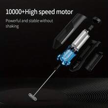 SOKANY 便攜式手持電動奶泡器，14000 RPM 馬達，高速打泡，9cm 短桿，一鍵操作，易於清潔，2 顆 AA 電池供電。適用於咖啡、抹茶和醬汁；居家/辦公室完美伴侶。 - 黑色 - 查看 5