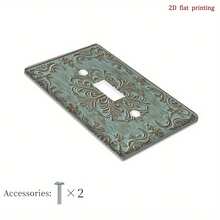 1 pieza Cubierta decorativa de enchufe con patrón floral 2D, placa de interruptor de luz única, económica y fácil de limpiar, adecuada para la decoración del hogar y la oficina, diseño plano 2D - A - Ver 13