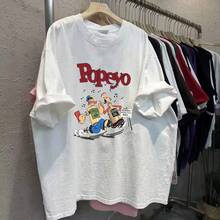 Camiseta de manga corta de talla grande para mujer, marca de moda, corte holgado de verano, estilo casual. - Blanco - Ver 11