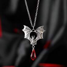 1 Peça Colar Vintage Estilo Gótico com Pingente de Morcego, Tema Escuro, Morcego Vampiro com Gota Vermelha Colar Gargantilha Ajustável, Acessórios de Joias Estilo Punk Perfeito para Uso Diário de Homens e Mulheres, Presentes para Festa de Halloween - Multicolorido - Visão 5