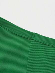 Camiseta sin mangas cuadrada Floreya para mujer, top casual de verano de ajuste ceñido sin mangas para capas, sencillo pero elegante, estilo deportivo, versátil para todas las estaciones en color blanco - verde menta - Ver 7