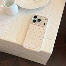GUCADI Korean Style Polka Dot Phone Case, Suitable For IPhone 17 Pro Max, Apple 16, 14 Matte, 15 Anti-Drop Film, 17 Magnetic Soft Case, Personalized, Girly, Minimalist Style, Fresh And Simple, Contrast Color, Niche, Ins Style - Cheese - View 6