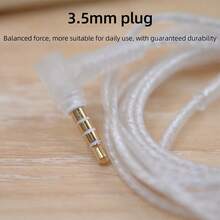 Cáp tai nghe KZ OFC mạ bạc nâng cấp 3.5mm 2pin có micro (tùy chọn), cáp T8 nâng cấp điều chỉnh điện tử 8 cấp độ 0.78mm 2pin phù hợp với tai nghe có dây KZ. - Xem 5