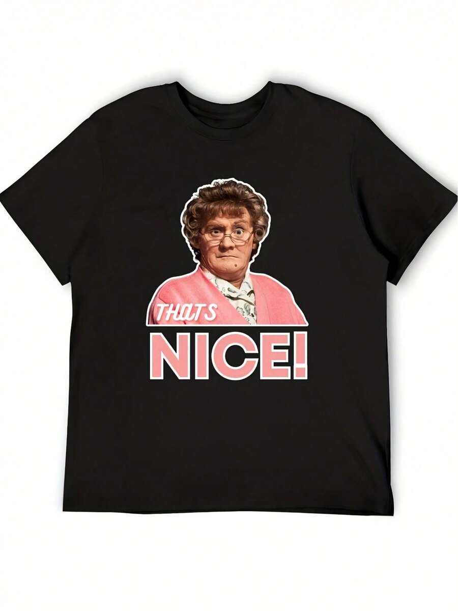 Camiseta de la serie de televisión "That's Nice" de la señora.Brown's Boys - Camiseta de la serie de comedia vintage, con personajes icónicos, suave y transpirable, de manga corta, adecuada tanto para hombres como para mujeres, una idea de regalo para los fans, blusas para mujer, blusas, blusas casuales para dama, blusas casuales para dama, tops de mujer, tops, unisex. - Negro - Ver 1
