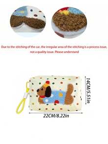 1pc/2pcs Cute Puppy Pattern Portable Cosmetic Bag, Travel Handbag, Coin Purse, Card Holder, Earphone Case, Makeup Organizer, Outdoor Travel Toiletry Bag, Multi-Functional Compact Skincare Pouch - Multicolor - View 7