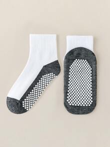 20/8/3 Pairs Classic Black White Gray Contrast Dot Non-Slip Children's Socks, Breathable Toddler Casual Crew Socks For Boys & Girls, Suitable For Spring Summer Autumn, Indoor/Outdoor Wear - Multicolor - View 8