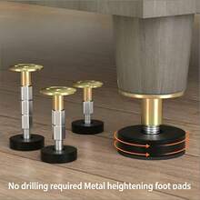 Bed Head Fixator, Anti-Collision & Anti-Shake, Desk Riser, Bed Stabilizer, Wall-Mounted Bed Noise Reducer, Coffee Table Furniture Leg Extender, Adjustable Height Riser - Silver Fixed Length Adjuster - View 3