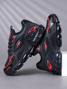Giày nam thời trang thường ngày, giày thể thao nam cổ điển, giày chạy bộ buộc dây, giày sneaker nam cá tính, giày casual đường phố. - Đen và Đỏ - Xem 5