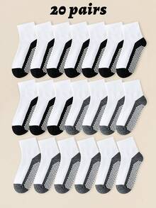 20/8/3 Pairs Classic Black White Gray Contrast Dot Non-Slip Children's Socks, Breathable Toddler Casual Crew Socks For Boys & Girls, Suitable For Spring Summer Autumn, Indoor/Outdoor Wear - Multicolor - View 23