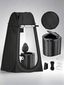 Portable Toilet Set (Including Automatic Pop-Up Privacy Tent) - Extra Large Adult Camping Portable Toilet, Also Serves As Outdoor Shower And Changing Room; One-Click Quick Open, Washable Folding Design, Foldable Toilet Tent Set With Dedicated Storage Bag, Suitable For Camping/Hiking - Multicolor - View 9
