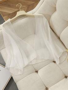 1pc Solid Color Chiffon Soft Outerwear Shawl - Multicolor - View 11