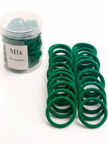 10/50/100/200pcs Pack Women High Elastic Basic Hair Ties, Suitable For Ponytail Hairstyle (Multiple Colors Available), Home, Hair Accessories - Dark Green - View 1