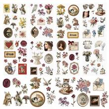 8 autocollants de collage de bandes dessinées rétro esthétiques, convenant pour les comptes de guitaristes DIY, les journaux, les cartes de vœux, la décoration de coques de téléphone ou des boîtes d'emballage cadeaux, autocollants étanches PET transfrontaliers, autocollants pour enfants - Multicolore - Voir 9