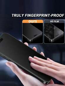 Matte Privacy Ceramic Screen Protector, Smooth Matte Surface, Clear Display, Waterproof And Shockproof, Compatible With Phone Cases, Privacy Protection Phone Accessory, Suitable For Daily Office Use, Compatible With 17 Pro Max/17 Pro/17 Air/17e/16 Pro Max/16 Plus/16/15 Pro Max/15 Pro/15 Plus/15/14/13/12/11. - Black - View 5