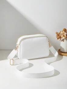 Fashionable Floral Multi-Layer Crossbody Shoulder Bag For Women - White - View 5