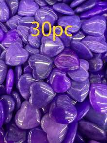紫水晶心形水晶紫色疗愈水晶天然可爱宝石口袋疗愈手掌爱心散装套装批发灵气能量平衡冥想情人节礼物 - 20mm/0.8inch 愛心擺件 - 查看 6