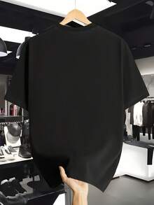 Men's Short-Sleeved T-Shirt, Officially Licensed For The World Cup, Solid Color Print, Summer Wear, Casual, Versatile, Sporty, Quick-Drying, Slim Fit, Loose, Breathable, Mesh, Anniversary Or Birthday Gift. - 黑色 - 查看 3
