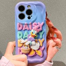 Funda de teléfono de Minnie Mouse de Disney, diseño oficial del personaje de Minnie Mouse, dulce Minnie con oso de peluche, funda protectora. Compatible con iPhone 17, 16, 15, 14, 13, 12, 11 Pro Series, con Minnie en estilo peluche con un vestido de lunares naranjas sosteniendo un oso de peluche con el texto "Minnie", perfecto para fans de Disney y amantes de Minnie para mostrar a su personaje favorito, ideal para regalos de cumpleaños, fiestas, aniversarios, graduación o cualquier ocasión especial para sorprender a familiares, amigos, compañeros de clase y seres queridos. - Blanco - Ver 1