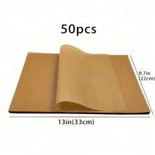 SOKANY 50/100pcs Disposable Air Fryer Parchment Paper Liners, Waterproof, Oil-Proof, Non-Stick, Easy To Clean, Suitable For Baking, Roasting, Frying And Steaming, Natural Unbleached Color, Essential Accessory For Home Kitchen And Air Fryer - Camel - View 12