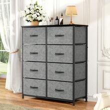 Sweetcrispy Tall Dresser With 8 Fabric Drawers Organizer Units, Chest Of Drawers For Bedroom With Wooden Top - trắng - Xem 2
