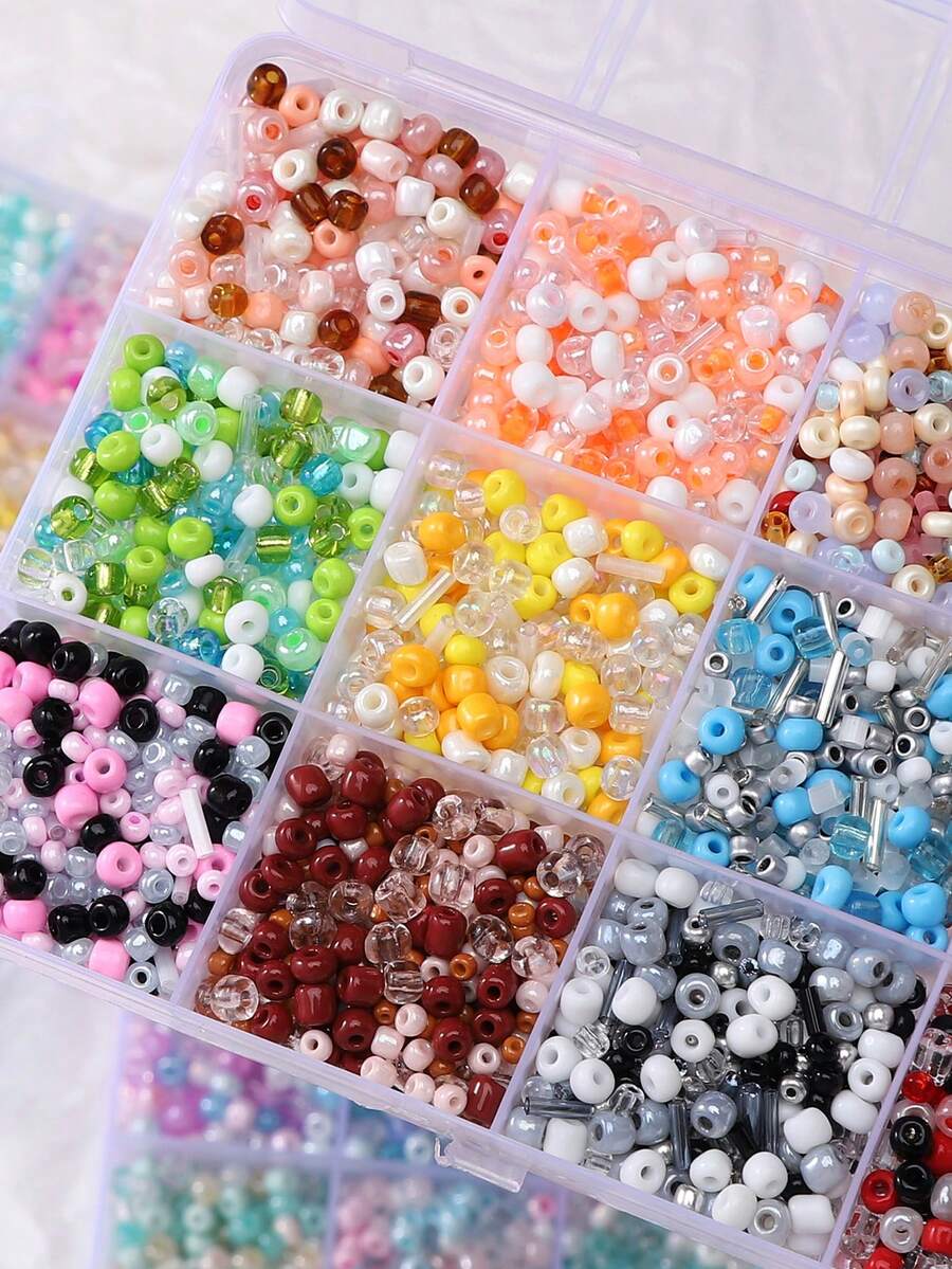 3000/6000pcs Colorful Glass Rice Beads Mixed DlY Handmade Bracelet Necklace Jewelry Making Kit, Suitable For Friendship Bracelets, Necklaces, Keychain Charms, And More, Craft Accessories Fashion Gift ﻿