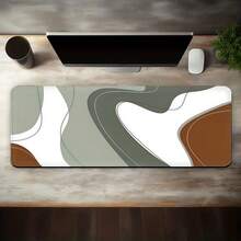 1pc Bohemian Style Abstract Brown Line Oversized Mouse Pad / Gaming Mouse Pad -- XXL Fabric Material -- Ultimate Tracking And Stability Performance -- Professional Gaming Grade Mouse Pad -- Non-Slip And Stable -- Full Desk Coverage -- PC Accessory -- Natural Beige And Brown Wavy Line Design Computer Keyboard And Mouse Pad, Suitable For Office, Home And Gaming Scenes - Bohemian Abstract Style - View 22