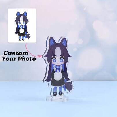 1 pieza Figura acrílica personalizada, Figurita acrílica personalizada con foto, Adorno de escritorio lindo, Regalo único para parejas, amigos, familia, amantes de las mascotas, perfecto para cumpleaños y ocasiones especiales