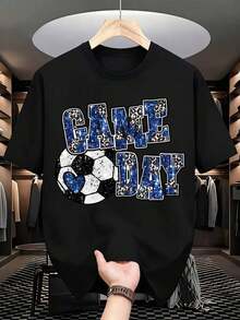 1 camiseta de aficionado al fútbol para mujer, ideal para eventos deportivos. Es una camiseta perfecta para regalar a amigos y familiares en cualquier día festivo u ocasión especial. 180g 100% algodón, los diseños están completamente impresos. Unisexo. - Negro - Ver 2