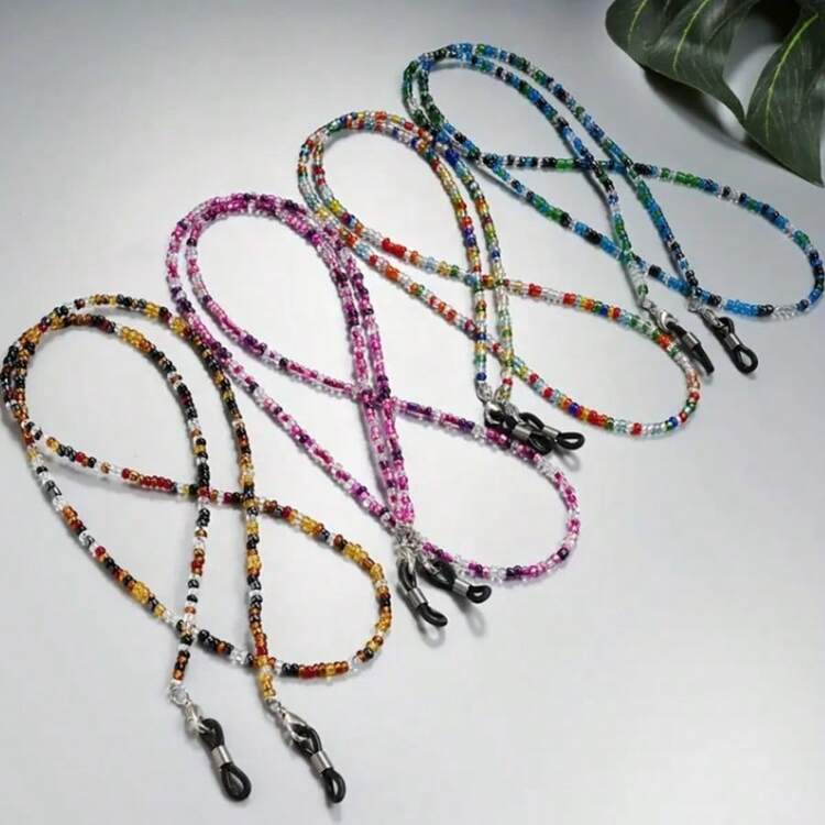 1pc Multi-Color Beaded Eyeglasses Chain, Fashion Eyewear Accessories, Multifunctional Eyeglass Strap, Eyeglasses Holder And Convenient Mask Storage - View 8