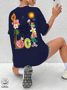 Women T-Shirts - Marineblau - View 3