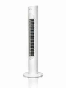 Ventilador de torre de 45W y 32", diseñado para ofrecer flujo de aire constante con oscilación amplia y funcionamiento silencioso. Su estructura delgada ahorra espacio y combina con cualquier habitación. Cuenta con controles intuitivos, múltiples velocidades y modo continuo para refrescar salas, oficinas o dormitorios. Ideal para uso diario gracias a su rendimiento estable y diseño moderno que aporta confort en cualquier ambiente. - Tipo de Enchufe A USA (110-127V) - Ver 4
