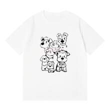 Camiseta de algodón estilo japonés para mujer con estampado sencillo de , corte amplio y muy cómoda.Ideal para verano, disponible en varios colores, perfecta para uso diario y salidas casuales.Se ve padrísima, súper versátil y de  juvenil, combina fácil con jeans y shorts para lucir relajada y con estilo. L3CV - Blanco - Ver 7