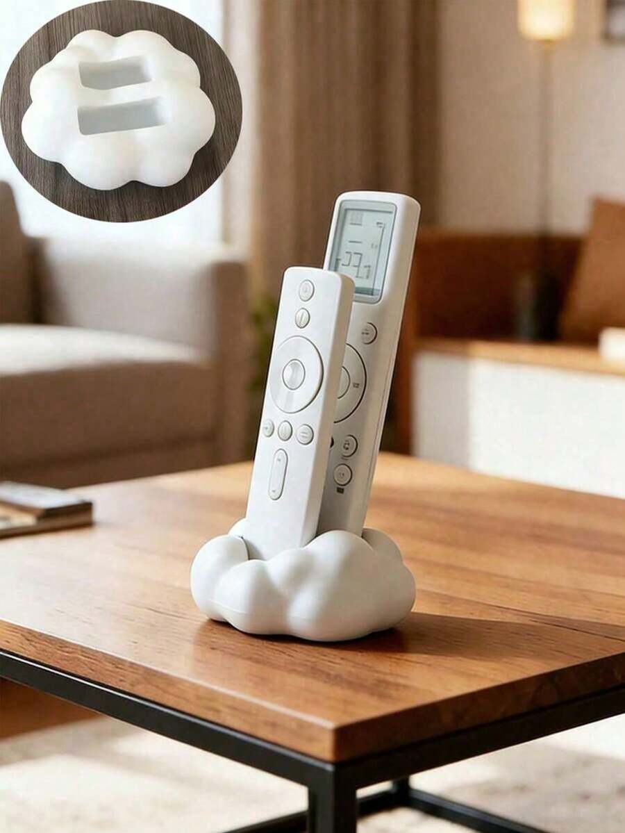 1 pieza Caja de almacenamiento en forma de nube para control remoto, soporte para control remoto, adecuado para control remoto de TV/AC, decoración de escritorio, decoración de sala de estar - Multicolor - Ver 1