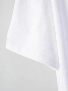 Camiseta Casual de Manga Corta con Cuello Redondo y Estampado de Letras para Mujer, Camisetas Gráficas para Uso Diario, Tops para Mujer, Navidad - Blanco - Ver 4