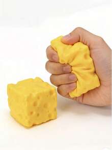 1pc Large Soft Squeeze Cheese, Soft And Fluffy, Adult Sensory Stress Relief Toy, Stress Relief Toy, Suitable For Parties, Work, As A Stress Relief Gift, Soft And Fluffy Toy, Room Decor, Holiday Essential, Bachelor Party - View 3