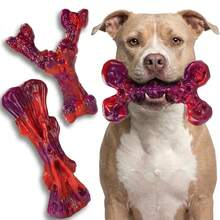 Indestructible Dog Toys For Aggressive Chewers: 3-Pack Bacon Flavored Hard Nylon Dog Chew Toys For Medium & Large Dogs(25-90lbs), Tough Super Chewer Dog Bones Toys To Keep Them Busy, Brown - 3塊紅牛肉 - 查看 9