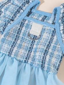 1 Set Vestido de Tul para Mascotas con Moño, Vestido de Boda Impreso Lindo para Mascotas, Vestido de Princesa de Malla Elástica para Perros y Gatos - Multicolor - Ver 4