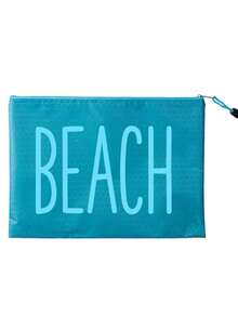 Multi-Color A5 Soccer Ball Texture Beach Bag, Make Up Bag With Color "Beach"Printing, Beach Theme. Large Capacity Cosmetic Bag,Toiletry Bag With Nylon Zipper - Lightweight, Storing Sunscreen, Snacks, Bikinis, File And Beach Essentials. Spring And Summer Storage, Durable, Very Suitable For Swimming, Beach - Multicolor - View 18
