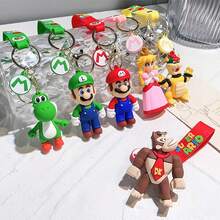 1 pieza Llavero colgante con imagen de figura de anime, llavero de princesa de dibujos animados Superbros, accesorio para mochila, bolso, coche, regalo perfecto de vacaciones para familia y amigos, Kawaii - Multicolor - Ver 8