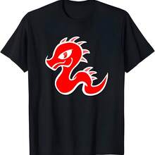 Camiseta de dragón rojo mágico lindo - Negro - Ver 1